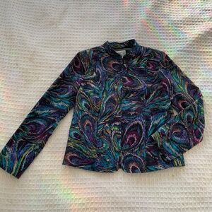 Molly & Max Black and Purple Swirl Pattern Blazer - Size SP